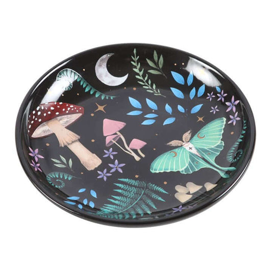 Round Dark Forest Print Trinket Dish N/A