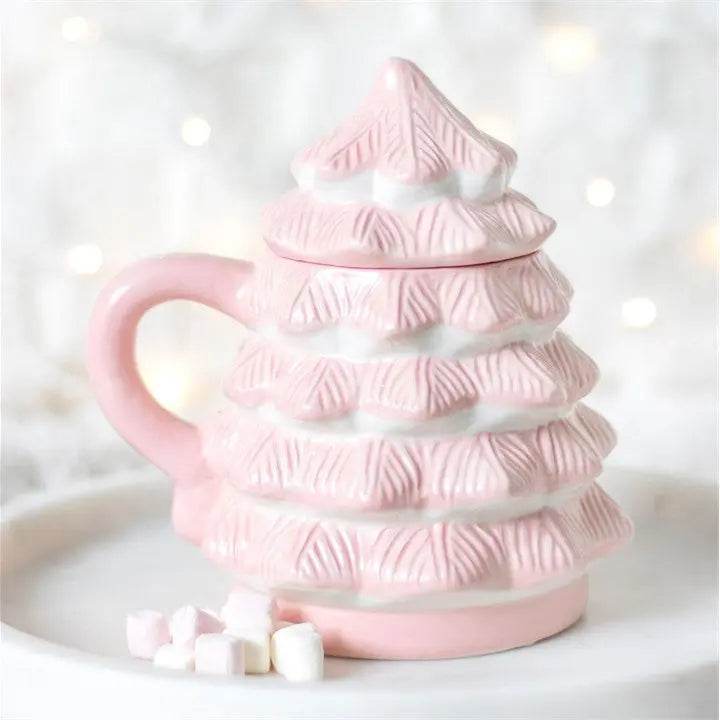 Pink Christmas Tree Shaped Mug - Sociodigi