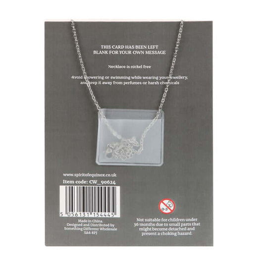 Black Obsidian Crystal Moon Necklace on Greeting Card N/A