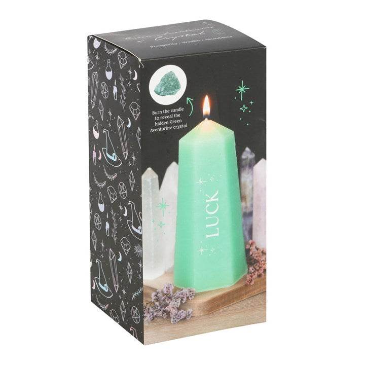 Luck Crystal Candle with Rough Green Aventurine-Sociodigi