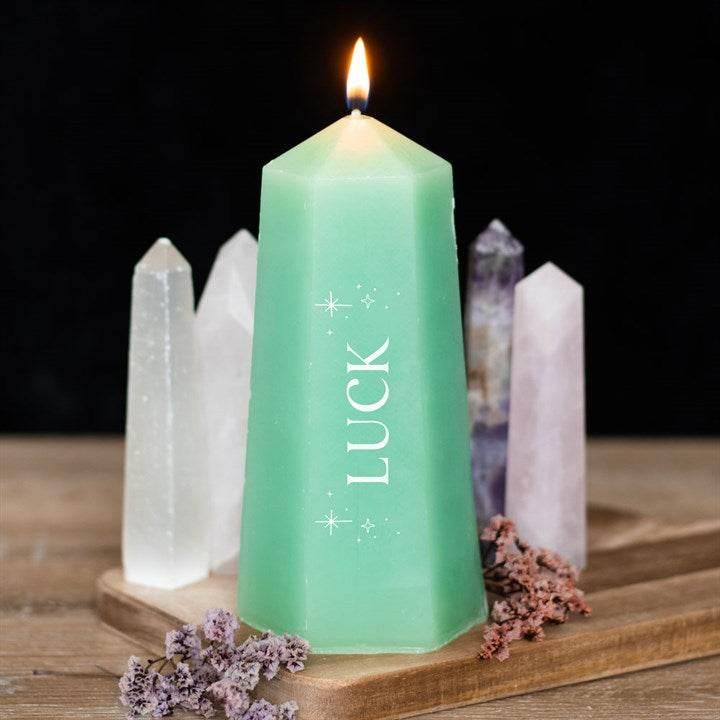 Luck Crystal Candle with Rough Green Aventurine-Sociodigi