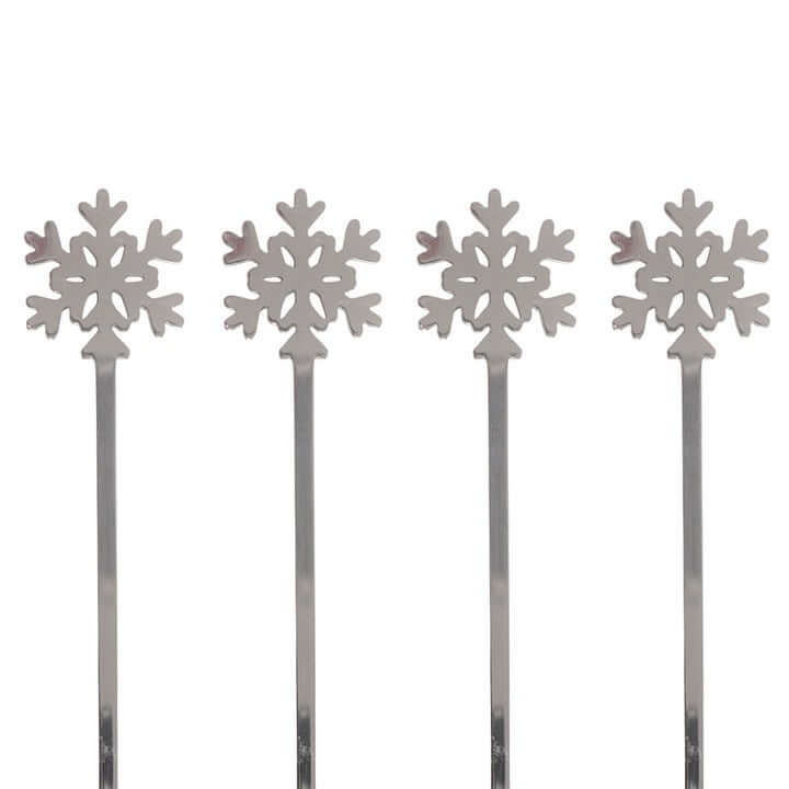 Set of 4 Metal Snowflake Spoons