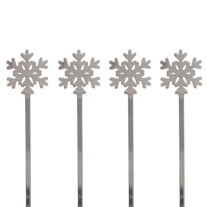 Set of 4 Metal Snowflake Spoons