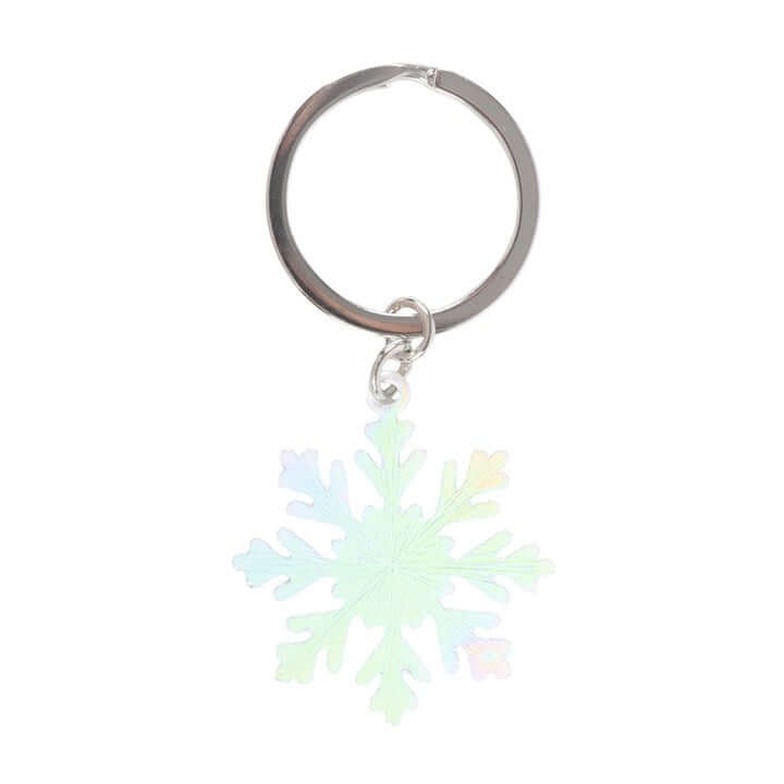 Snowflake Keyring with iridescent snowflake charm for wintery accessories and gifts.