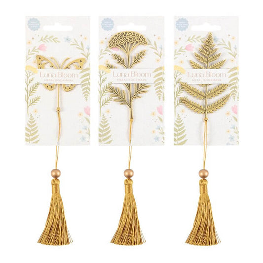 Set of 24 Luna Bloom Metal Leaf Bookmarks