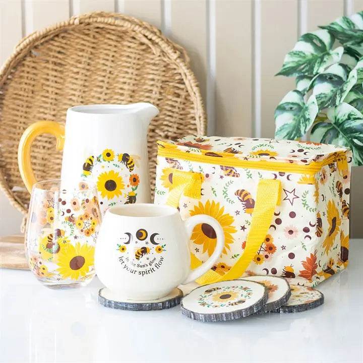 Bee and Sunflower Ceramic Flower Jug-Sociodigi