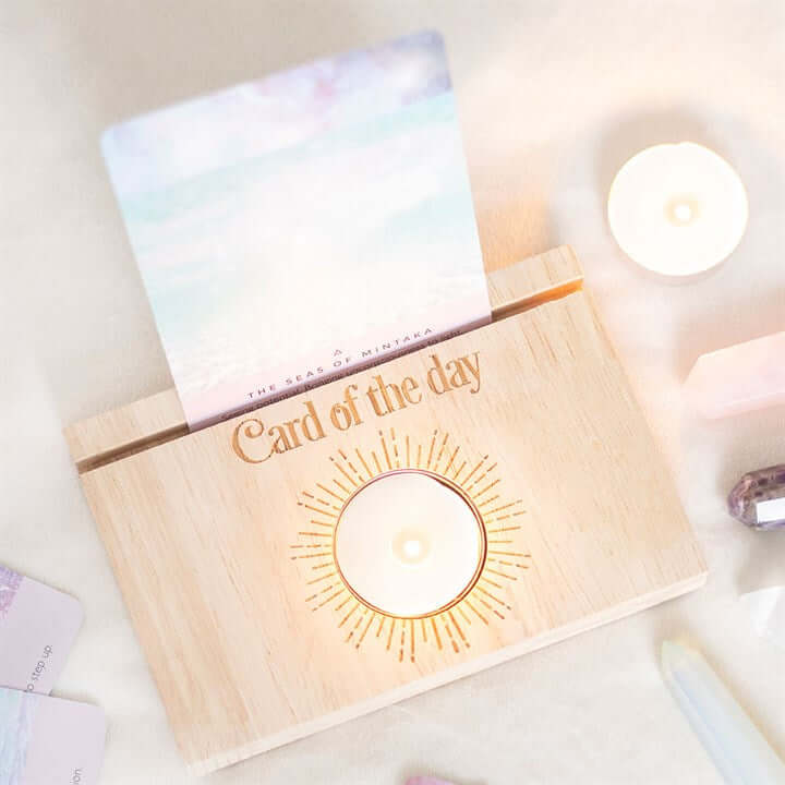 Natural Card of the Day Tarot Card Stand Tealight Holder N/A