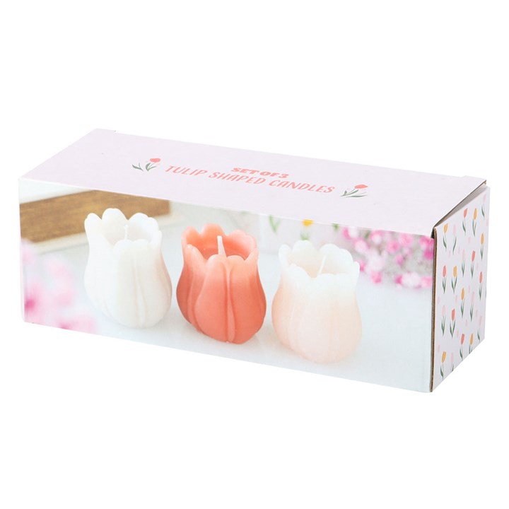 Set of 3 Tulip Shaped Candles N/A