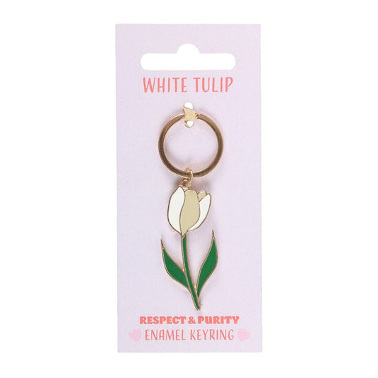 White Tulip Keyring N/A