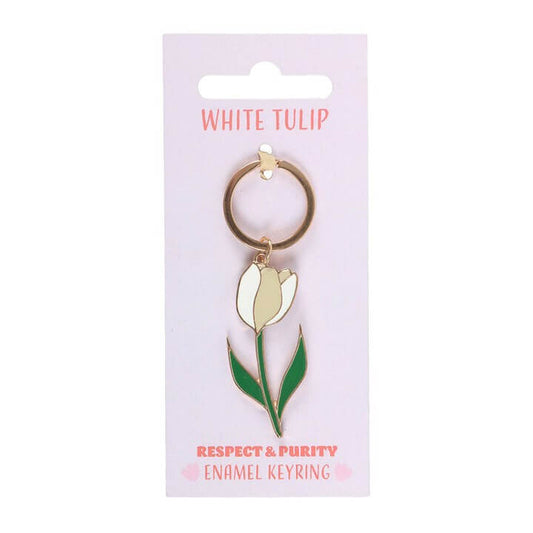 White Tulip Keyring N/A