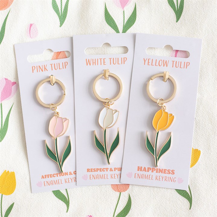 White Tulip Keyring N/A