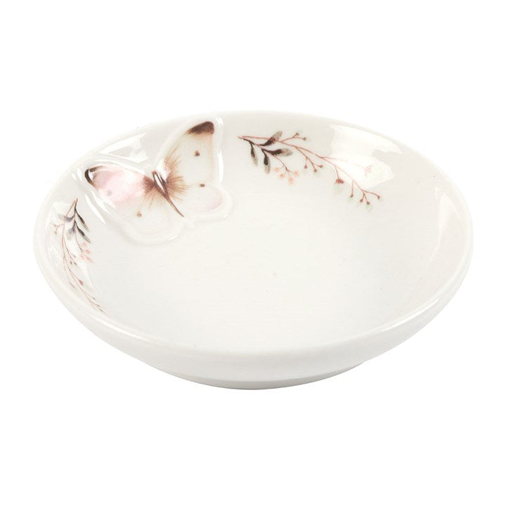White Butterfly Trinket Dish N/A