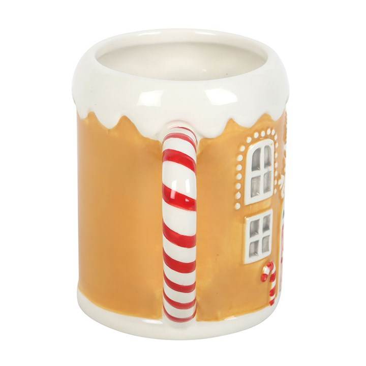 Candy Cane Gingerbread House Mug Festive Christmas Mug 500ml-Sociodigi