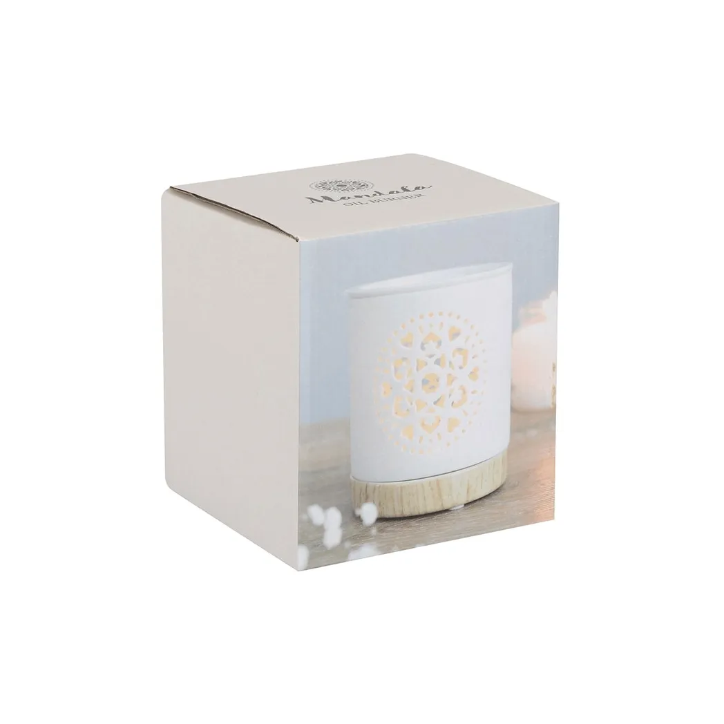 White Mandala Cut Out Oil Burner