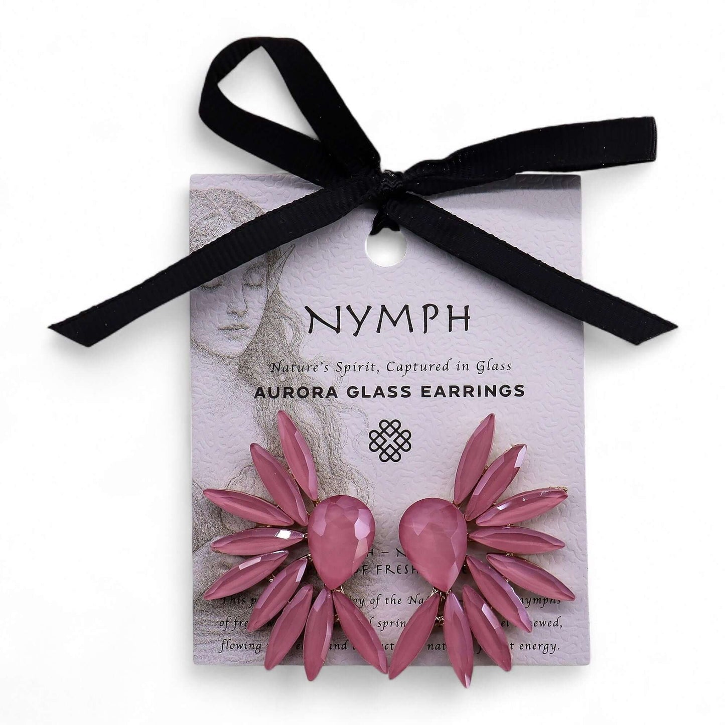 Soft Pink Vintage Glass Angel Wings Earrings