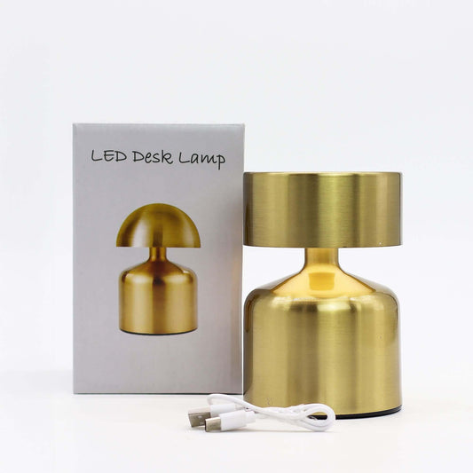 Touch Lamp Flat Mushroom in bronze finish with USB charging, sleek design and touch controls.