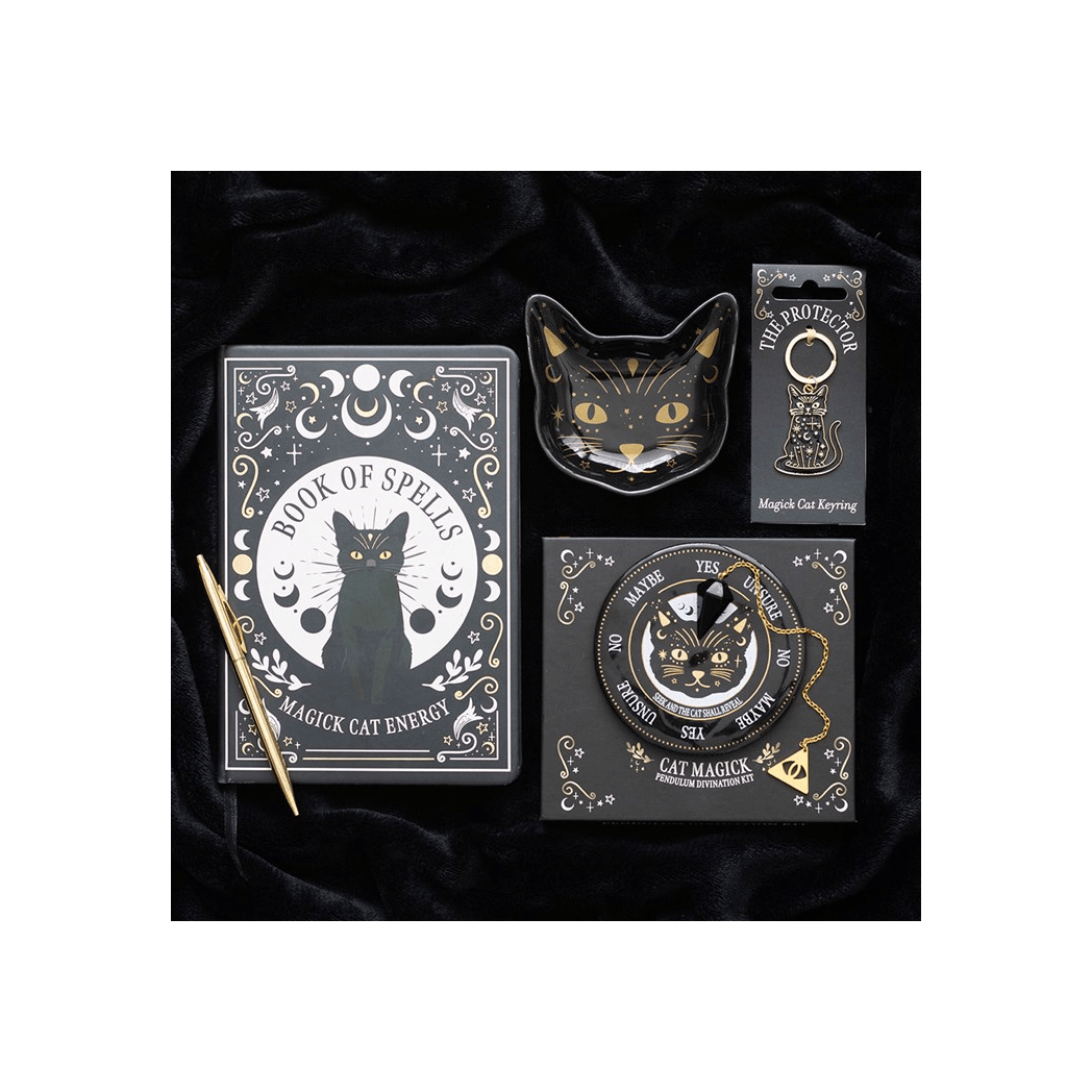 Black Cat Magick Book of Spells A5 Notebook with Pen
