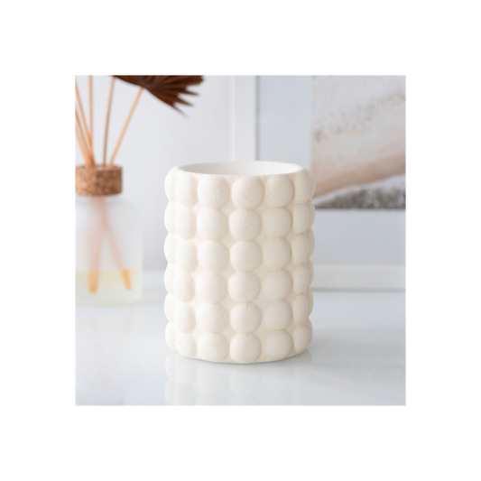 Cream Speckle Bubble Oil Burner and Wax Warmer