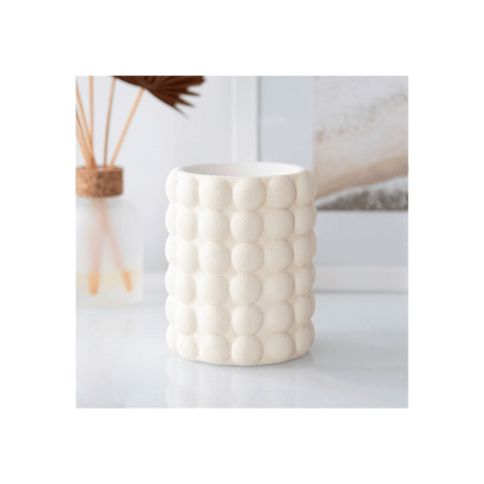 Cream Speckle Bubble Oil Burner and Wax Warmer