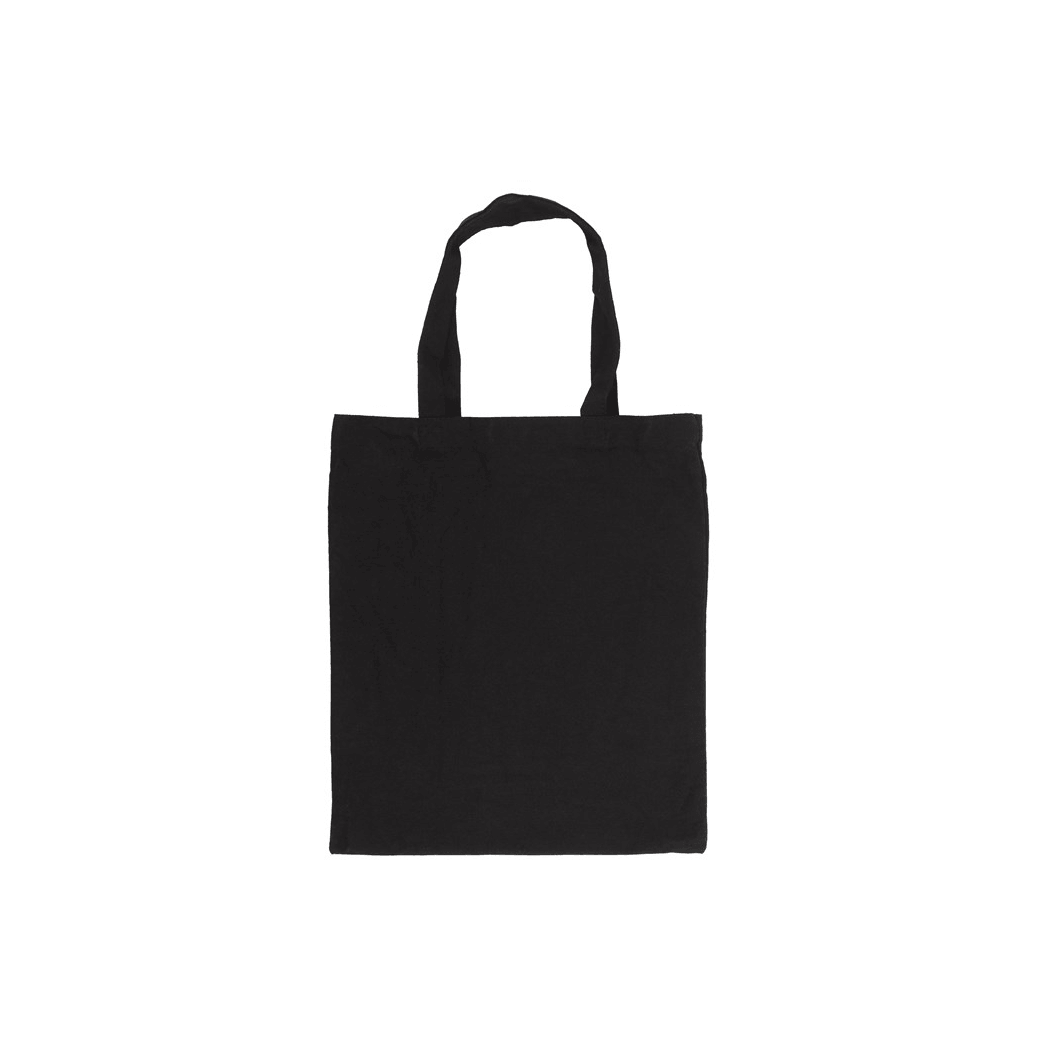 Black cotton canvas Polycotton Tote Bag with sturdy handles for everyday use.