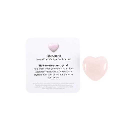 I Love You Rose Quartz Crystal Heart in a Bag