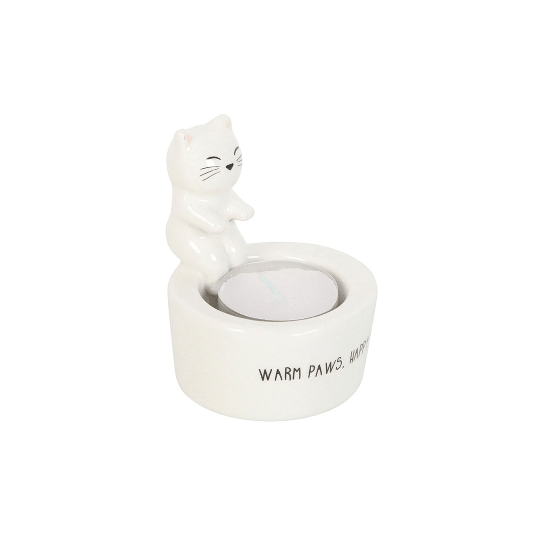 Warm Paws, Happy Heart Cat Tealight Holder