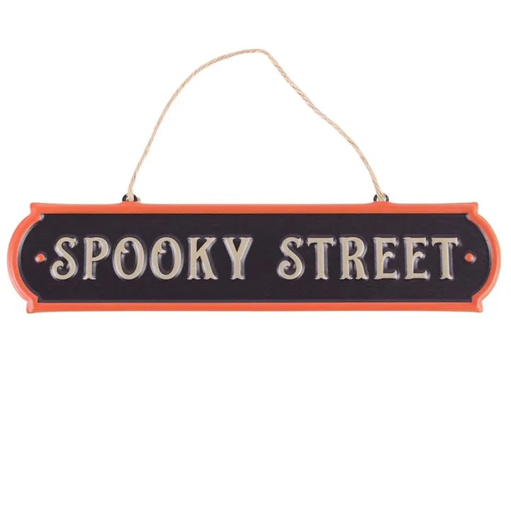 Spooky Street Hanging Metal Sign