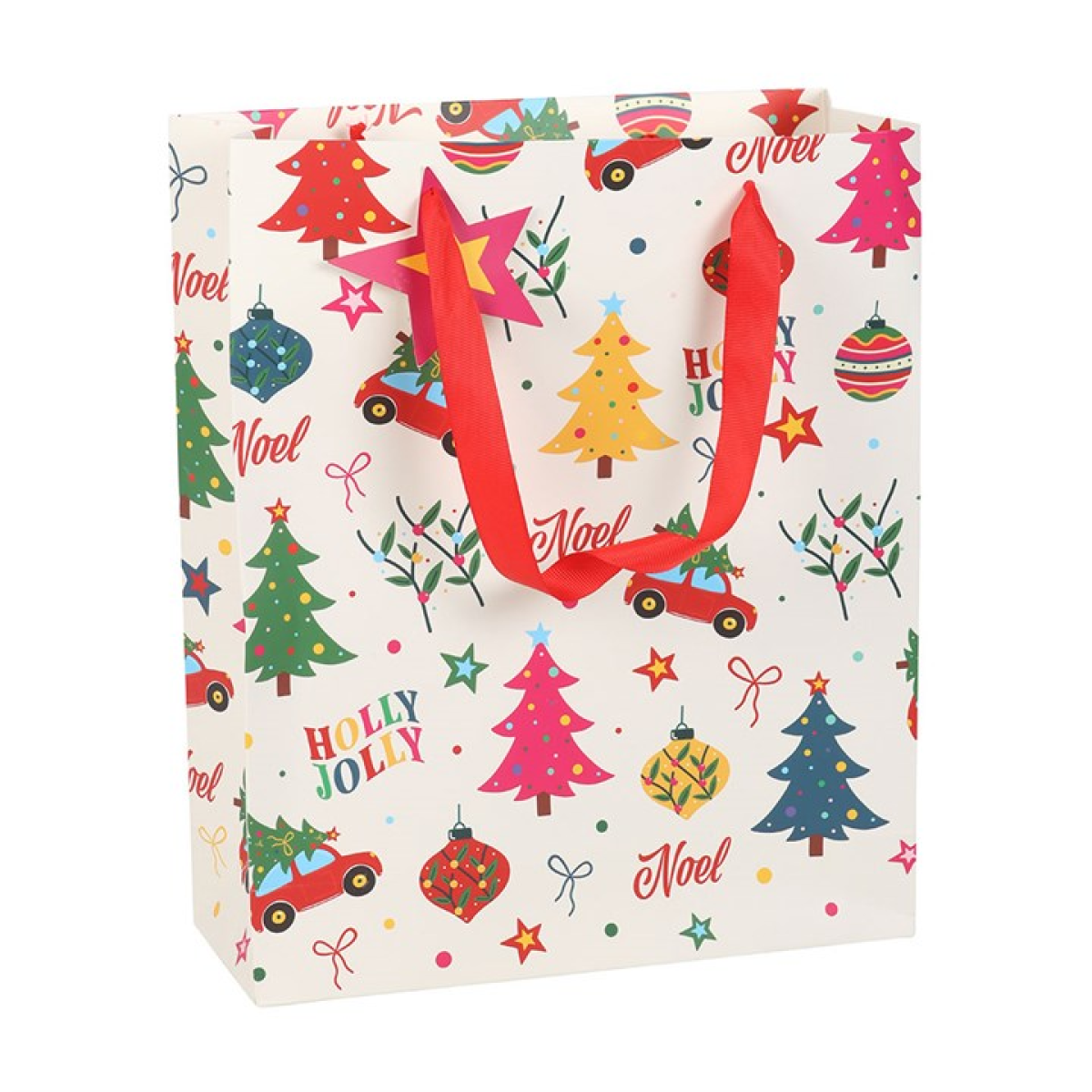 23cm Nostalgic Christmas Print Gift Bag N/A