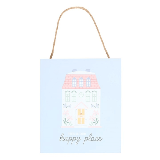 This Is Our Happy Place Pastel House Hanging Sign