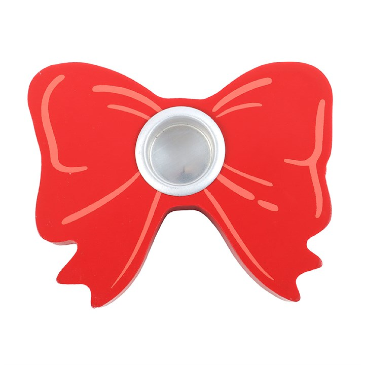 Red Bow Taper Candle Holder N/A