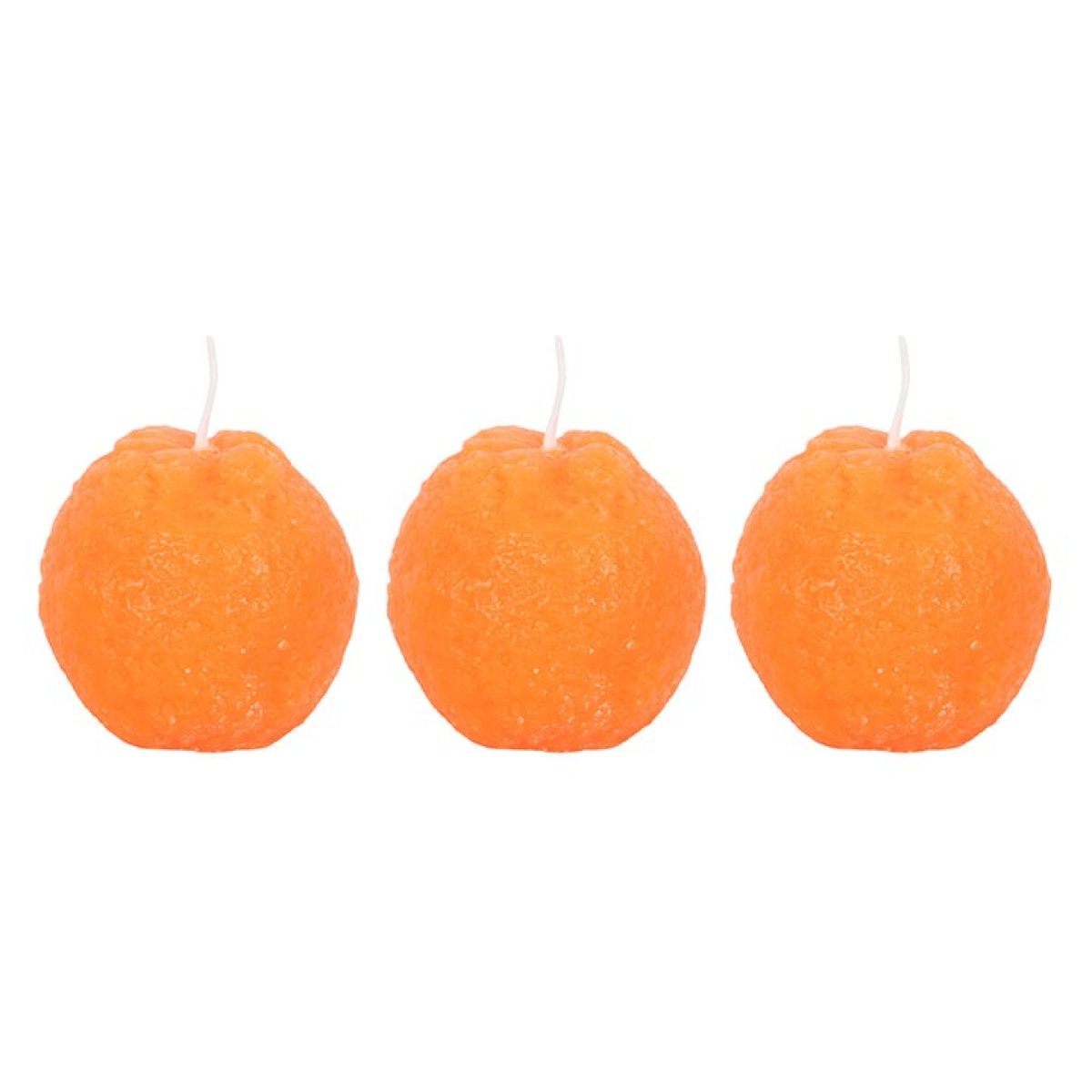 Set of 3 Orange Shaped Candles N/A