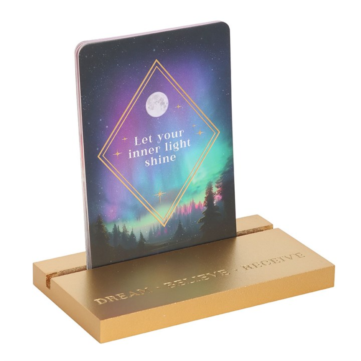 Ethereal Affirmation Cards with Wooden Stand N/A