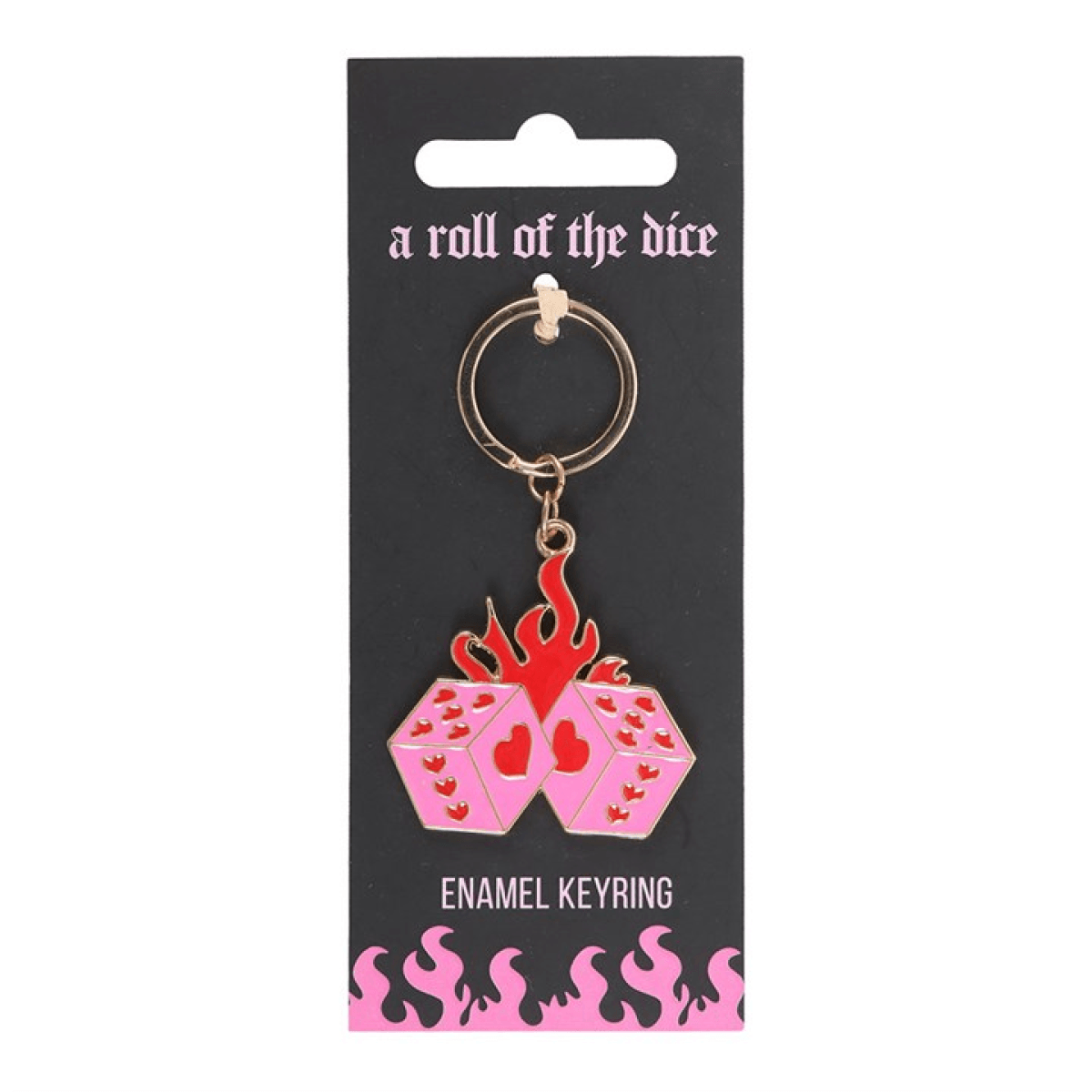 Flaming Dice Keyring N/A