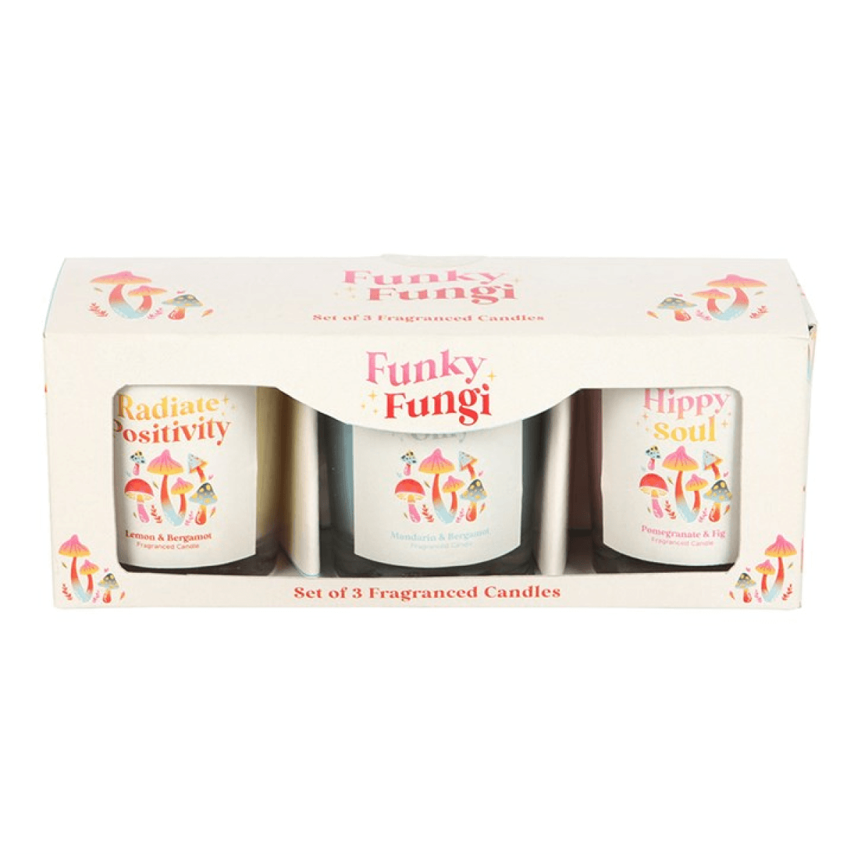 Set of 3 Funky Fungi Mushroom Votive Candles N/A