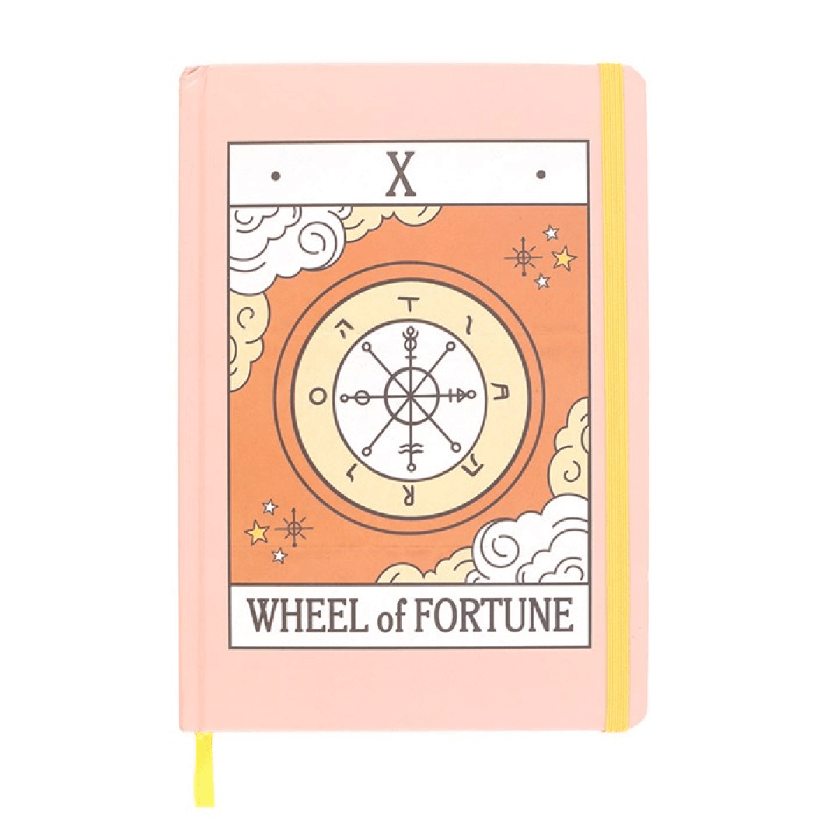 Notebook with 'Wheel of Fortune' design on a white background