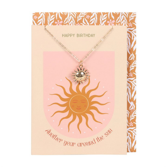 Sun Necklace on Birthday Card N/A