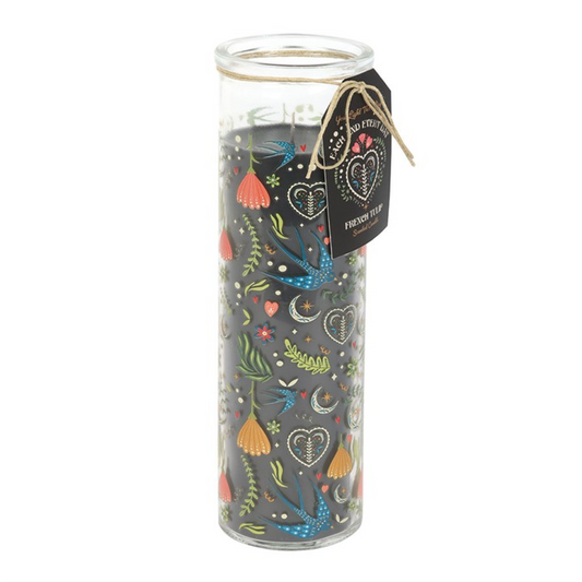 Midnight Bloom Print French Tulip Tube Candle N/A
