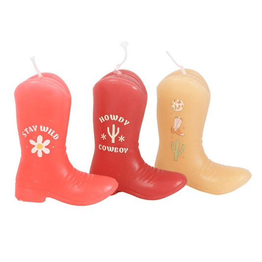 Set of 3 Cowboy Boot Candles N/A