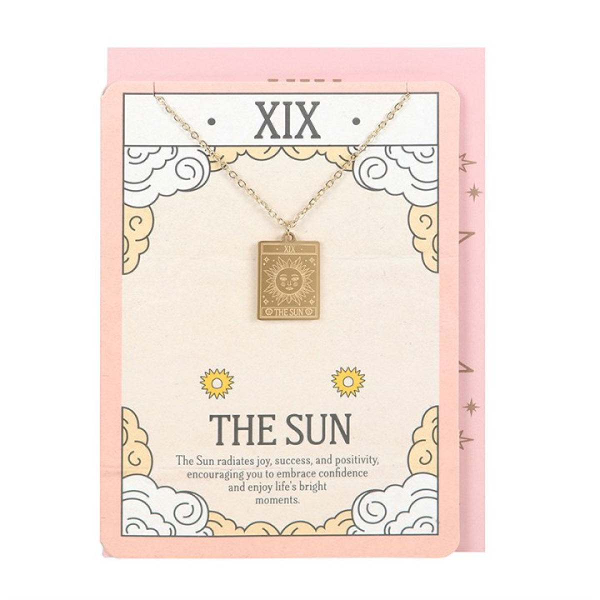 The Sun Vintage Tarot Necklace on Greeting Card N/A