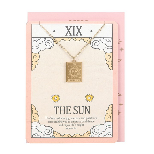 The Sun Vintage Tarot Necklace on Greeting Card N/A