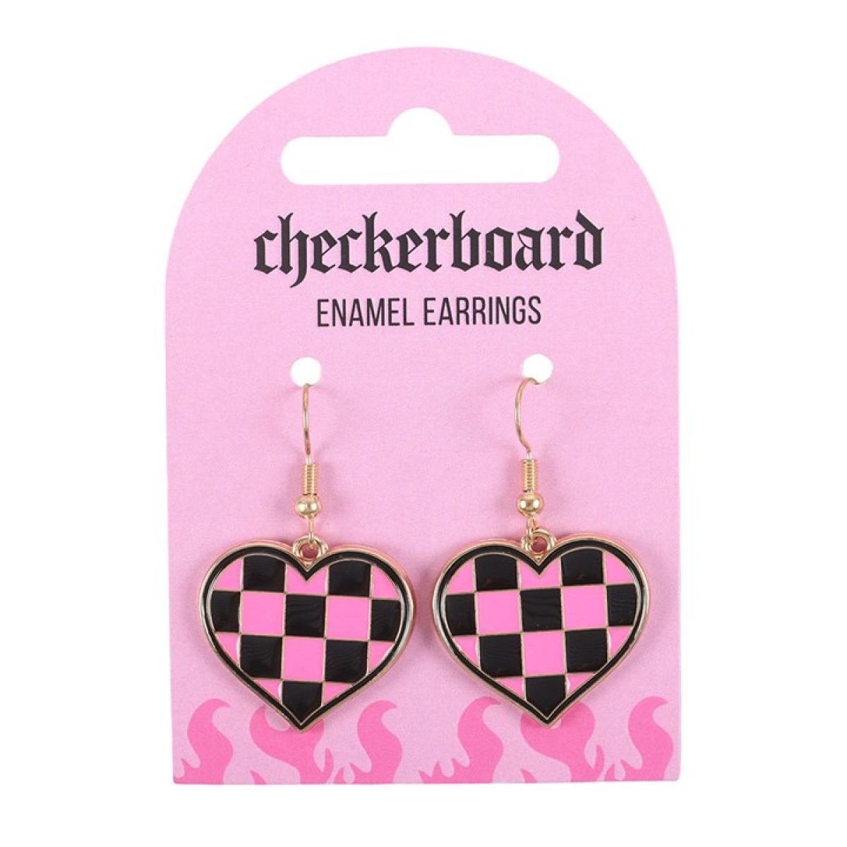 Checkerboard Heart Earrings N/A