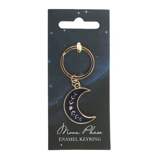 Blue Moon Phase Crescent Moon Keyring N/A