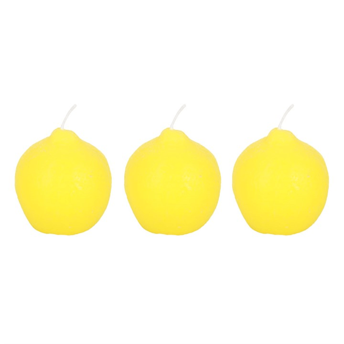 Set of 3 Lemon Shaped Candles N/A
