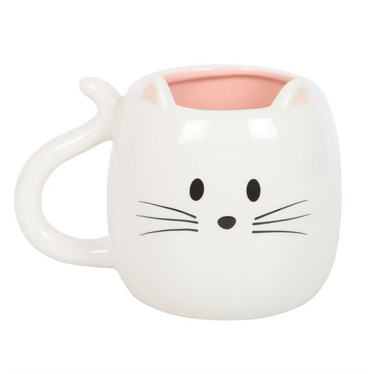 White Cat Shaped Mug N/A