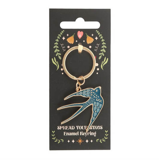 Blue Spread Your Wings Swallow Keyring N/A