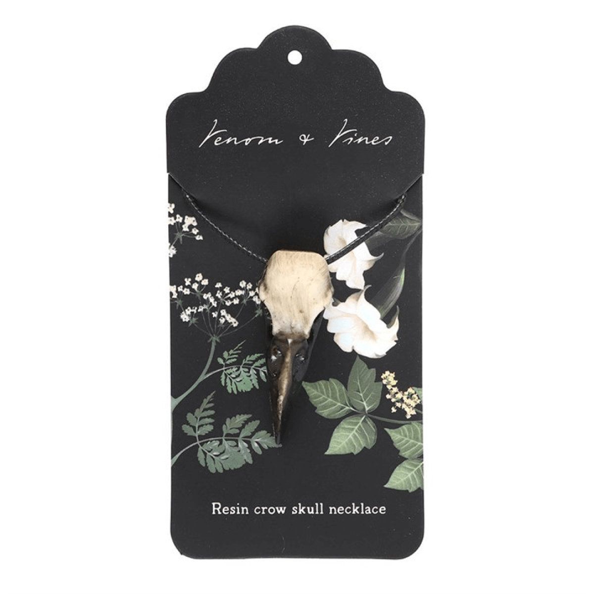 Resin Crow Skull Necklace