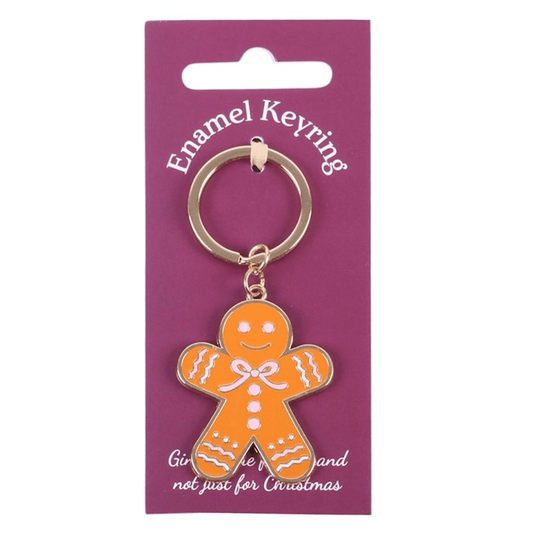Pink Gingerbread Man Keyring