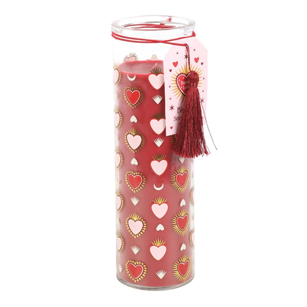 Sacred Heart Print Black Fig Tube Candle N/A