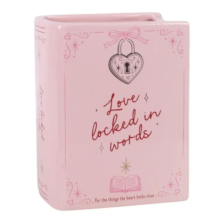 Love Locked in Words Book Shaped Vase