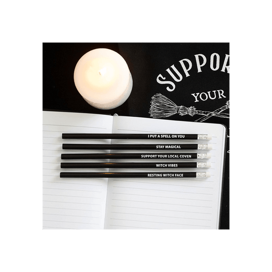 The Coven Club Set of 5 Witchy Pencils